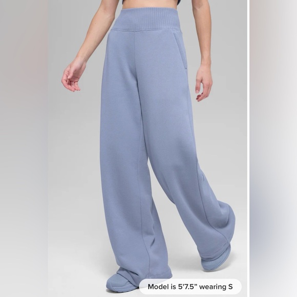 ALO Serenity Wide Leg Sweatpants & Cropped Serenity Coverup - Picture 4 of 15